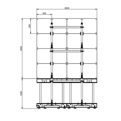 2*2m Off-ground LED Wall Bracket System