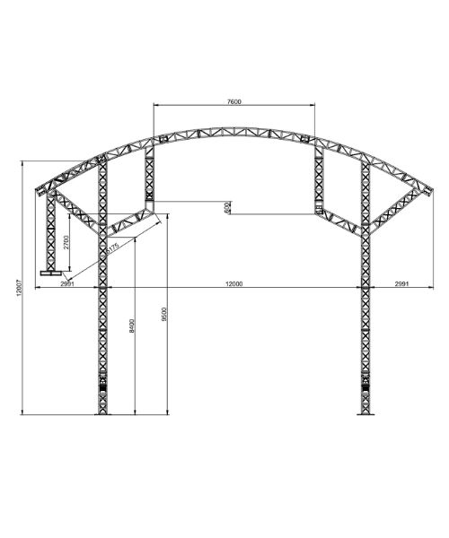 Bolt Curved Truss Structure #Bolt Curved Truss Structure