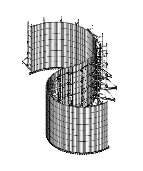 #OLED wall ground support system for curved screen installation