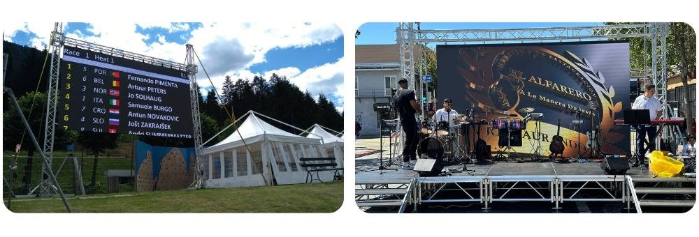 Aluminum goal post truss LED wall truss system