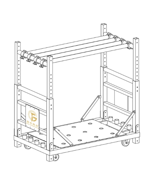 #Mobile lighting cart with heavy-duty caster wheels