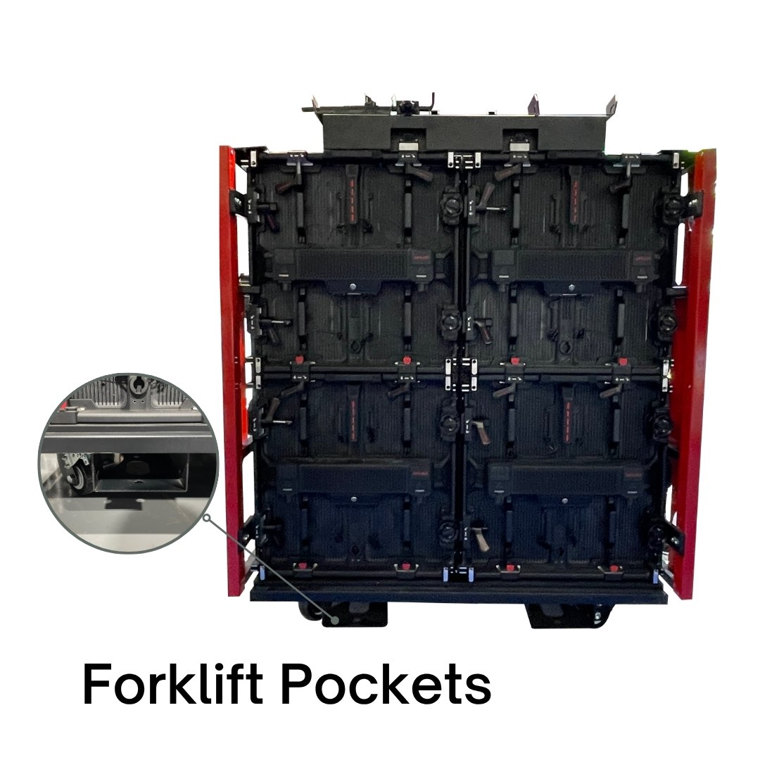 LED panel touring cart with forklift pockets