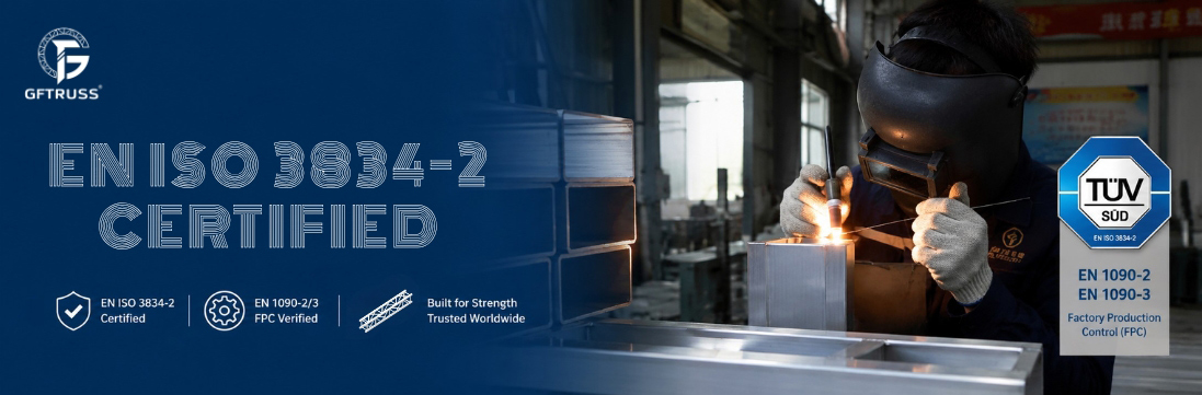 GF-Truss renforce son excellence de fabrication grâce à des systèmes de qualité certifiés TÜV SÜD.