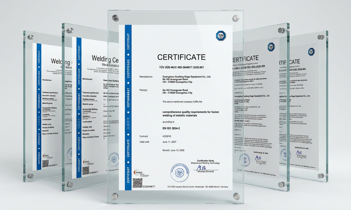 GF-Truss TÜV SÜD certificates for EN 1090-3 and EN ISO 3834-2 compliance