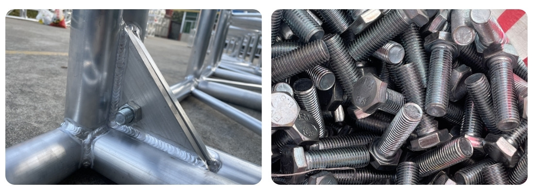 Heavy-duty bolt truss connection with high-tensile steel bolts and end plate Heavy-duty bolt truss connection with high-tensile steel bolts and end plate