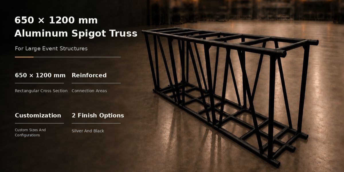 650 x 1200mm aluminum spigot truss key features