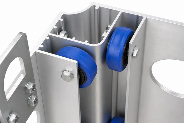 Truss sleeve block with sixteen 3-inch guide rollers for a 290mm tower truss pillars